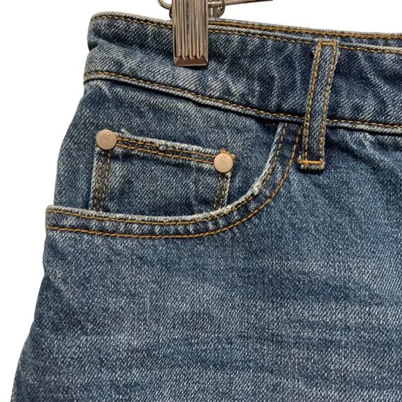 Guilded Intent Buckle High Rise Short Size 26 Distressed Blue Skinny Denim - Picture 4 of 14